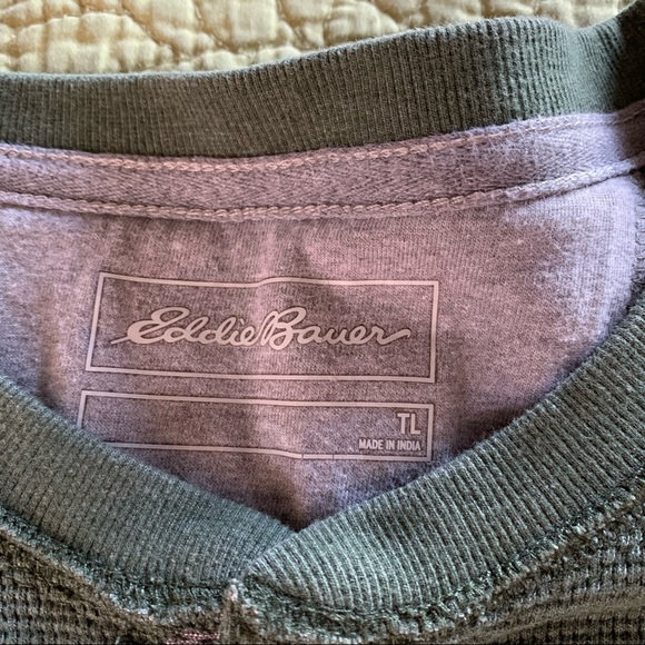 Eddie Bauer Green Henley Shirt - Tall Large - Picture 3 of 9